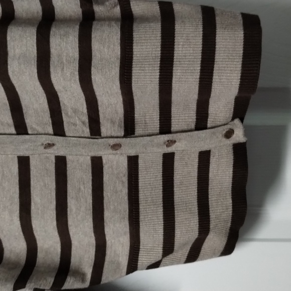 Strazzi women's sweater cardigan size large brown with stripes - Picture 3 of 7
